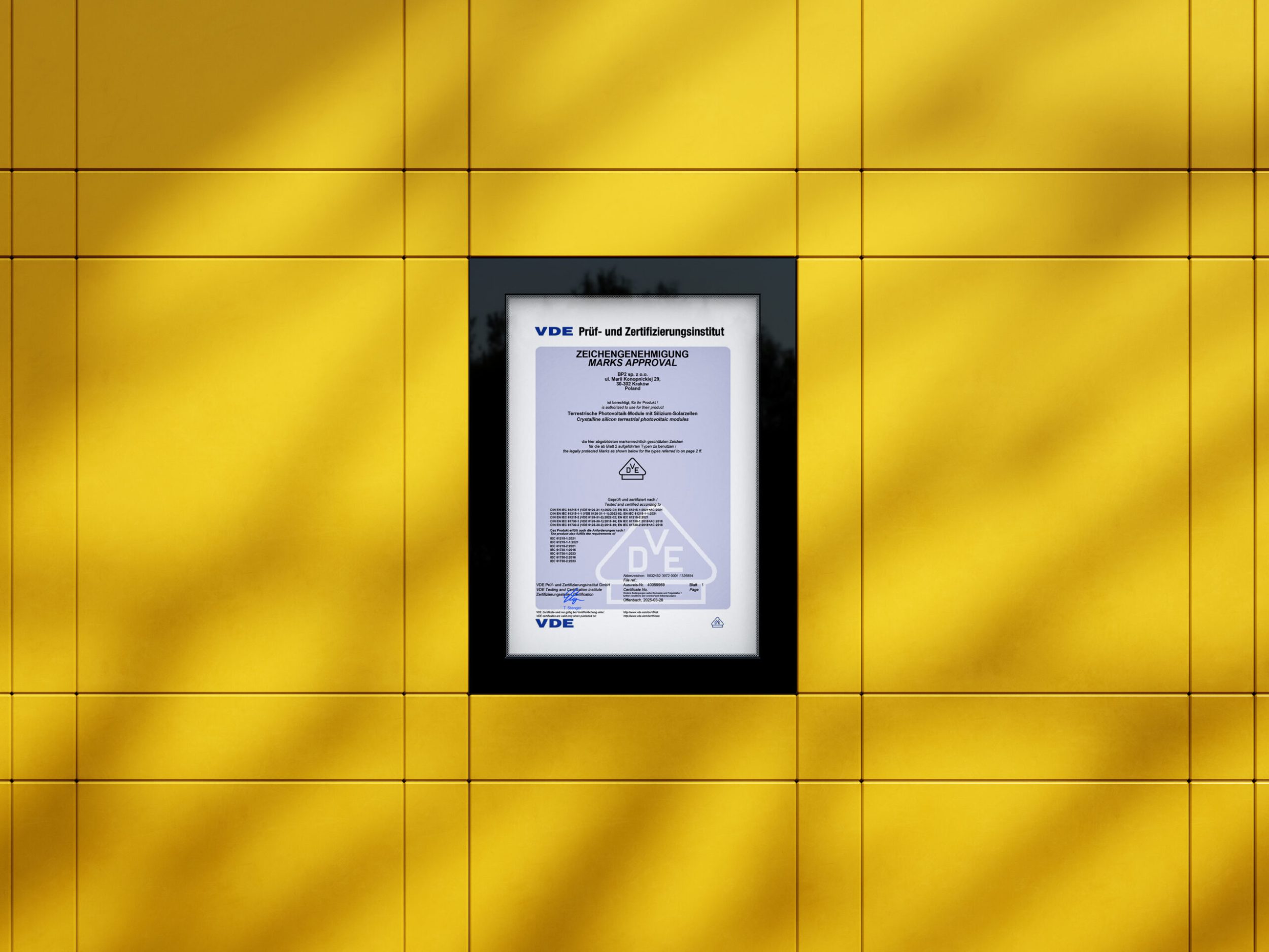 certyfikat jakości VDE | SOLROOF