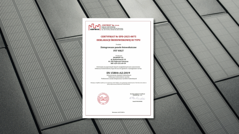 Declarația EPD – panourile SOLROOF ating noi standarde ecologice în fotovoltaică